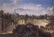 Jakob Philipp Hackert View of the Ruins of the Antique Theatre of Pompei France oil painting artist